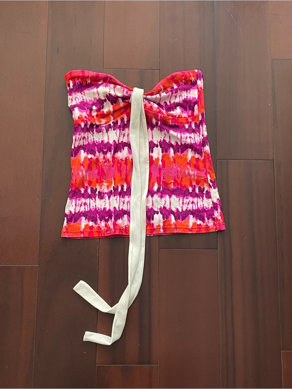 Mudd Strapless Tie-Front Tube Top in Pink, Purple & Orange